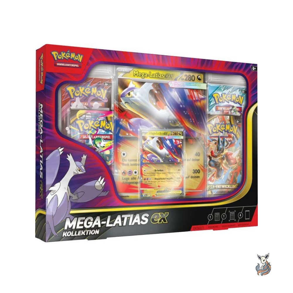 Pokémon Mega-Latias-ex Kollektion, deutsche Ausgabe, Frontansicht
