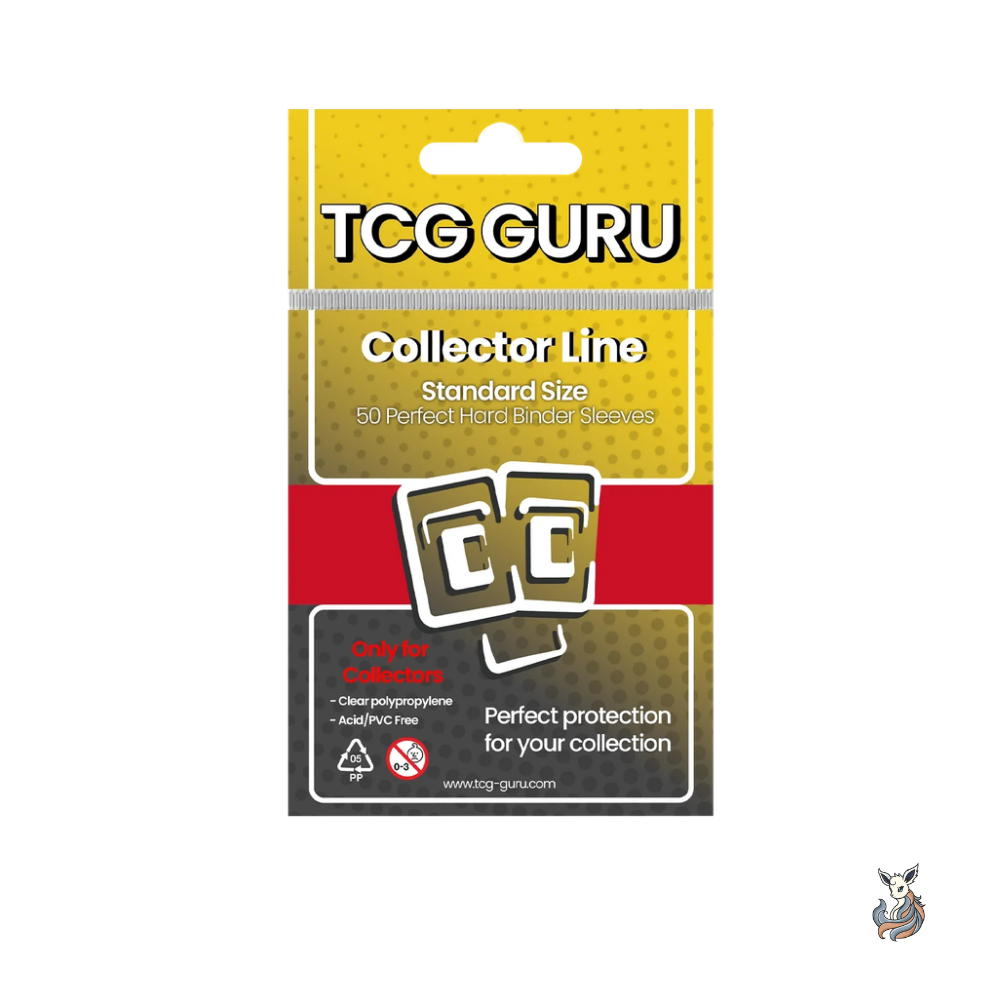 TCG Guru Perfect Hard Binder Sleeves 50 Stück, Packung Vorderansicht
