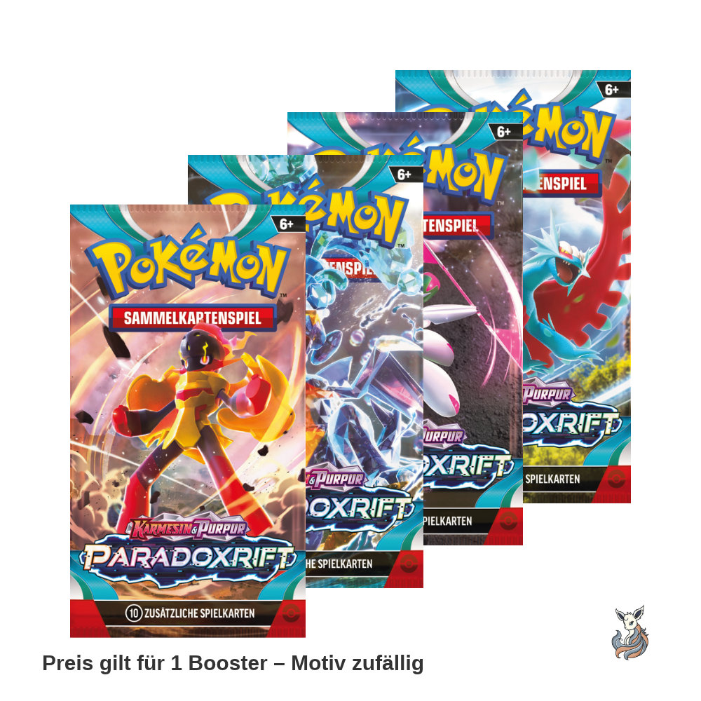 Pokémon SV04 Paradoxrift Booster, deutsche Ausgabe, Motivübersicht – Preis gilt für 1 Booster