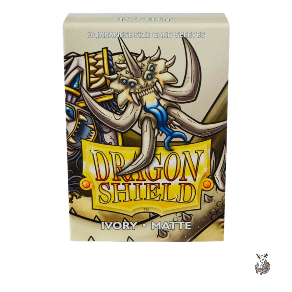 Dragon Shield Japanese Size Matte Sleeves Ivory 60 Stück, Box Vorderansicht