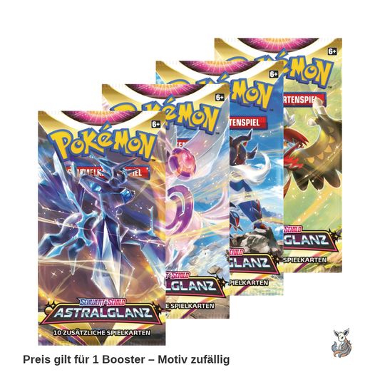 Pokémon SWSH10 Astralglanz Booster, deutsche Ausgabe, Motivübersicht – Preis gilt für 1 Booster