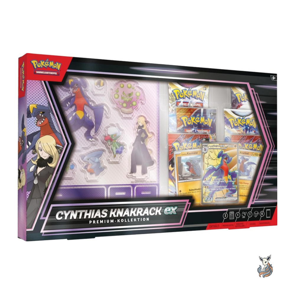 Pokémon Cynthias Knakrack-ex Premium-Kollektion, deutsche Ausgabe, Vorderansicht der Verpackung