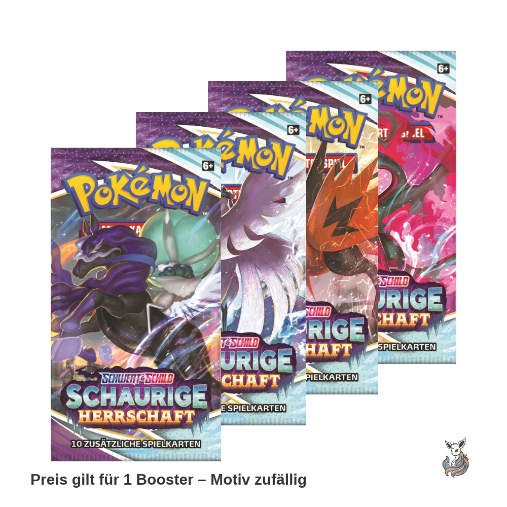 Pokémon SWSH06 Schaurige Herrschaft Booster, deutsche Ausgabe, Motivübersicht – Preis gilt für 1 Booster