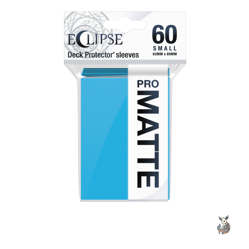 Ultra Pro Eclipse PRO-Matte Small Sleeves Sky Blue 60 Stück, Packung Vorderansicht
